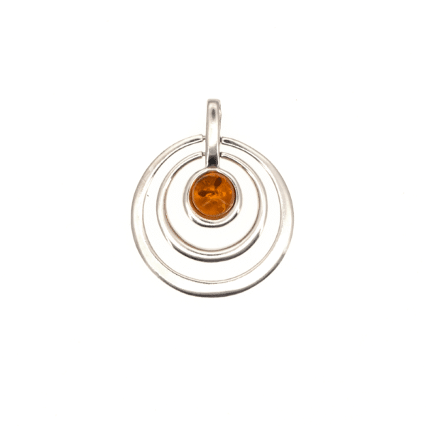 Pendentif Saturne Ambre et Argent