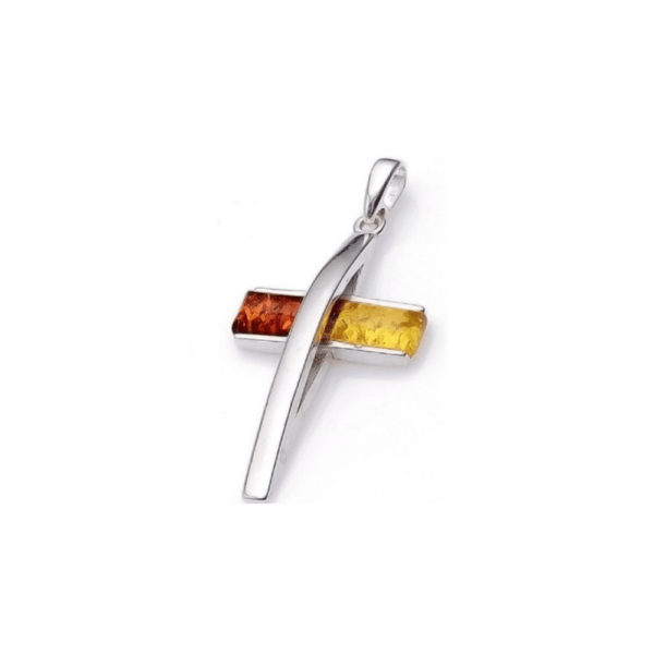 Pendentif Croix Ambre