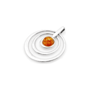 Pendentif Ambre et Argent Saturne