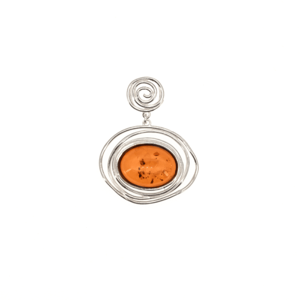 Pendentif Tourbillon Ambre et ARgent