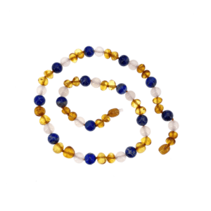 collier lapis et ambre femme