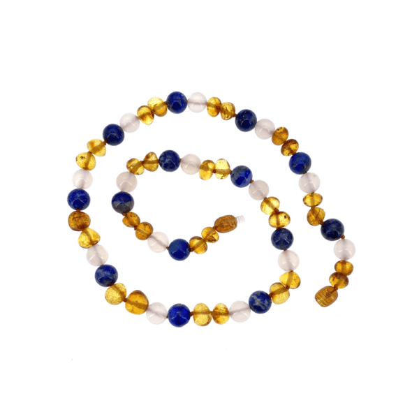 collier lapis et ambre femme