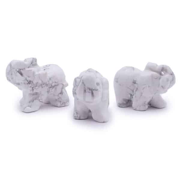 Lot Elephant Howlite Blanc