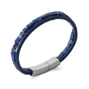 Bracelet Lapis Lazuli et cuir