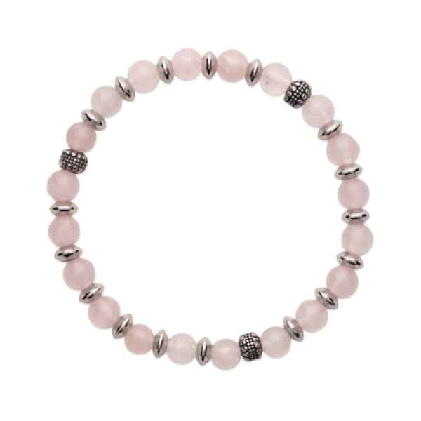 Bracelet quartz rose et acier haut de gamme