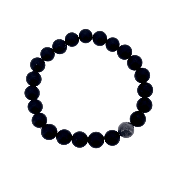 Bracelet onyx et howlite cabossé