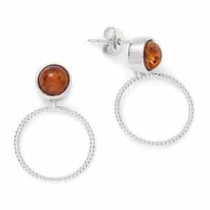 Boucle oreille Lady Ambre et Argent