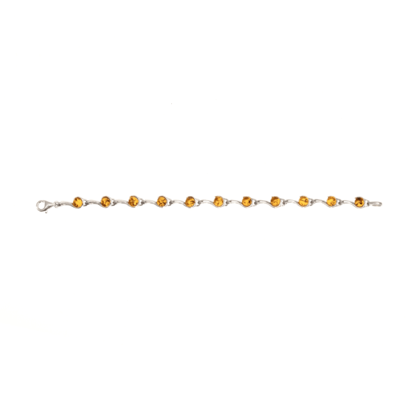 Bracelet Goutte Ambre et Argent