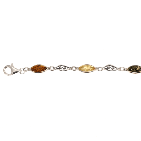 Bracelet Arabesque Multicolore Ambre et argent