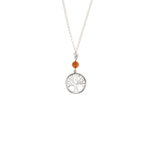 Collier Arbre de vie Ambre et Argent