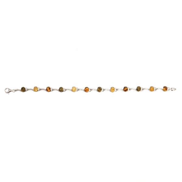 Bracelet Virgule Ambre et Argent