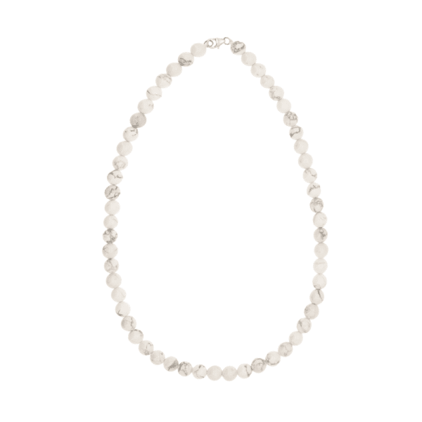 Collier Howlite Blanche 6 mm