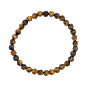 Bracelet Oeil de Tigre et Onyx 6mm 20 cm