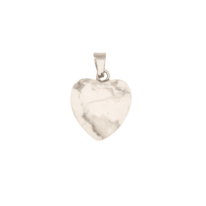 Pendentif Coeur en Howlite Blanche - 15 mm