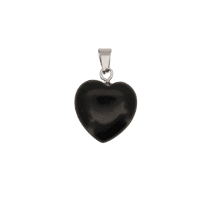 Pendentif Coeur en Obsidienne Noire